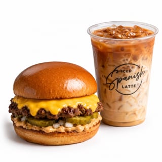 Classic Smash Burger + Iced Spanish Latte