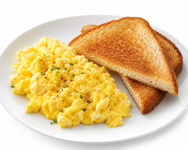 Scrambled Egg With Garlic Toast.
