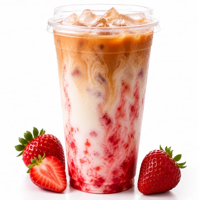 Strawberry Iced Latte.
