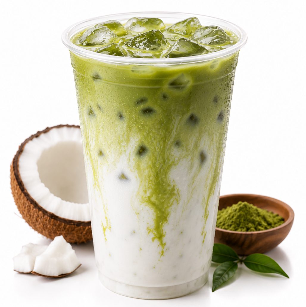 Coconut Matcha Iced Latte.