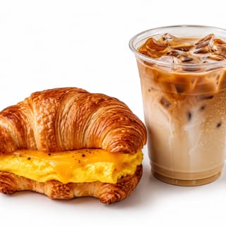 Egg Cheese Croissant + Iced Spanish Latte