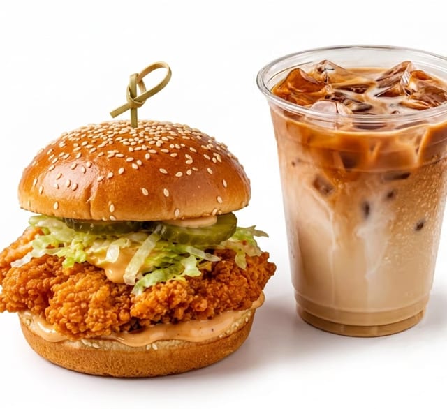 Chicken Sliders (4pcs) + Iced Spanish Latte
