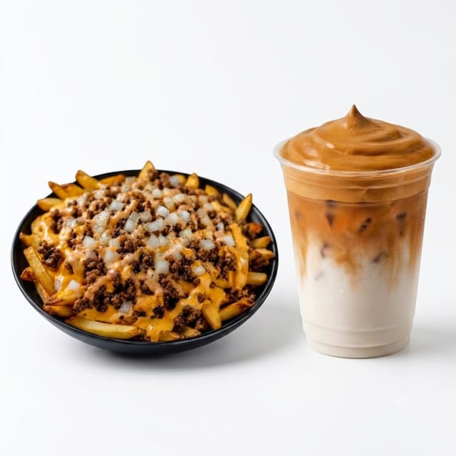 Loaded Fries (Beef|Chicken) + Dalgona Cloud Coffe