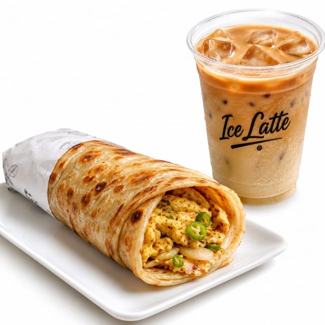 Egg Parantha + Iced Spanish Latte